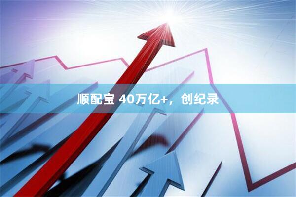 顺配宝 40万亿+，创纪录
